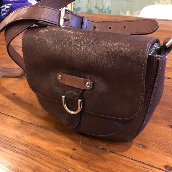 Cole Hann Brown leather crossbody vintage style - Picture 8 of 8
